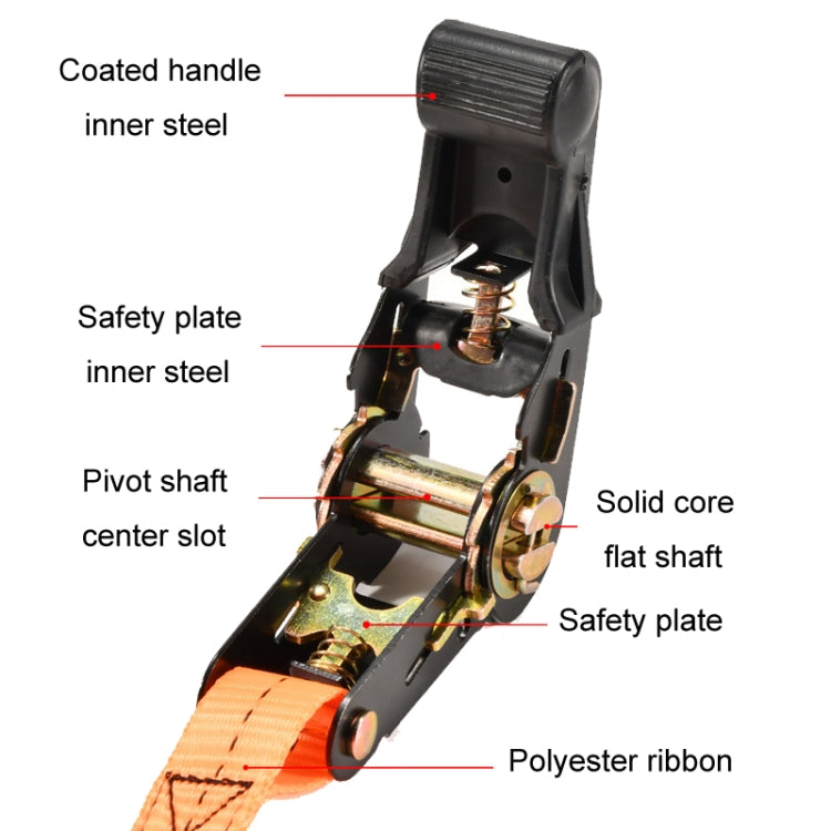 Motorcycle Ratchet Tensioner Cargo Bundling And Luggage Fixing Straps, Specification: Black 4m - Towing Bars by PMC TechLife | Online Shopping South Africa | PMC TechLife | Buy Now Pay Later Mobicred