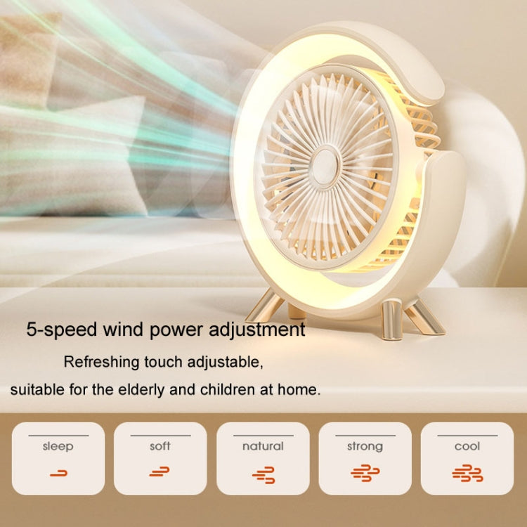 USB Charging Desktop Fan With Light Student Dormitory Light Sound Office Aroma Desktop Fan(Dark Blue) - Electric Fans by PMC Jewellery | Online Shopping South Africa | PMC Jewellery | Buy Now Pay Later Mobicred