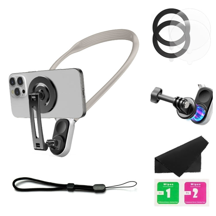 Magnetic Hanging Neck Holder For Mobile Phones/Action Cameras(Star Light Color) -  by PMC Jewellery | Online Shopping South Africa | PMC Jewellery | Buy Now Pay Later Mobicred