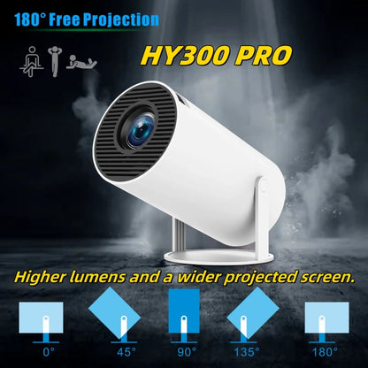 HY300 PRO Smart Projector Android 11.0 System 120 Lumen Portable Projector(EU Plug) - Mini Projector by PMC Jewellery | Online Shopping South Africa | PMC Jewellery | Buy Now Pay Later Mobicred