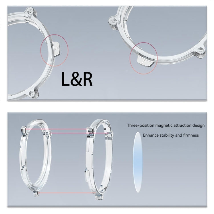 For Meta Quest 3 VR Magnetic Eyeglasses Frame, Spec: Anti Blue Light Lens+Frame Transparent - VR Accessories by PMC TechLife | Online Shopping South Africa | PMC TechLife | Buy Now Pay Later Mobicred