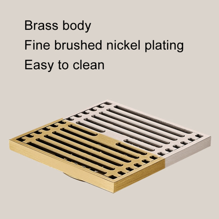 All Copper Brushed Anti-Odor Floor Drain Gravity Copper Core Bathroom Floor Drain, Specification: 8x20cm Long Medium Drain - Drain Strainers by PMc TechLife | Online Shopping South Africa | PMc TechLife | Buy Now Pay Later Mobicred
