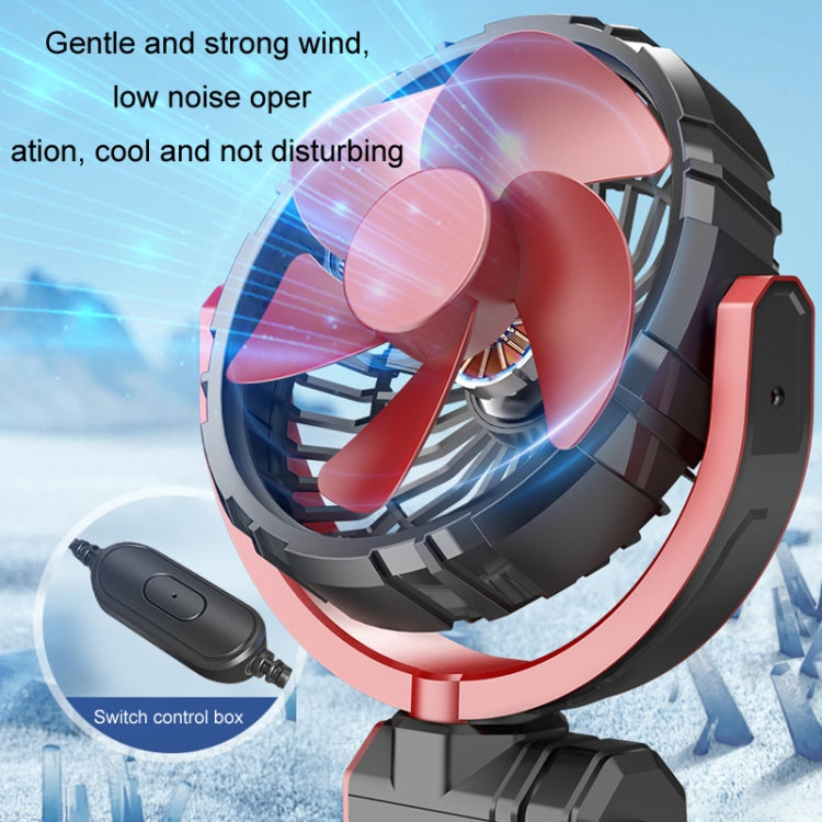 Car Foldable Steering USB Single-Head Fan(Black Red) - free shipping - PMC TechLife - Order now!