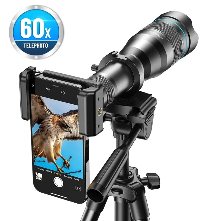 APEXEL 60X Smartphone Telescope Lens With Extendable Tripod Set - Telescope & Microscope by APEXEL | Online Shopping South Africa | PMC Jewellery | Buy Now Pay Later Mobicred