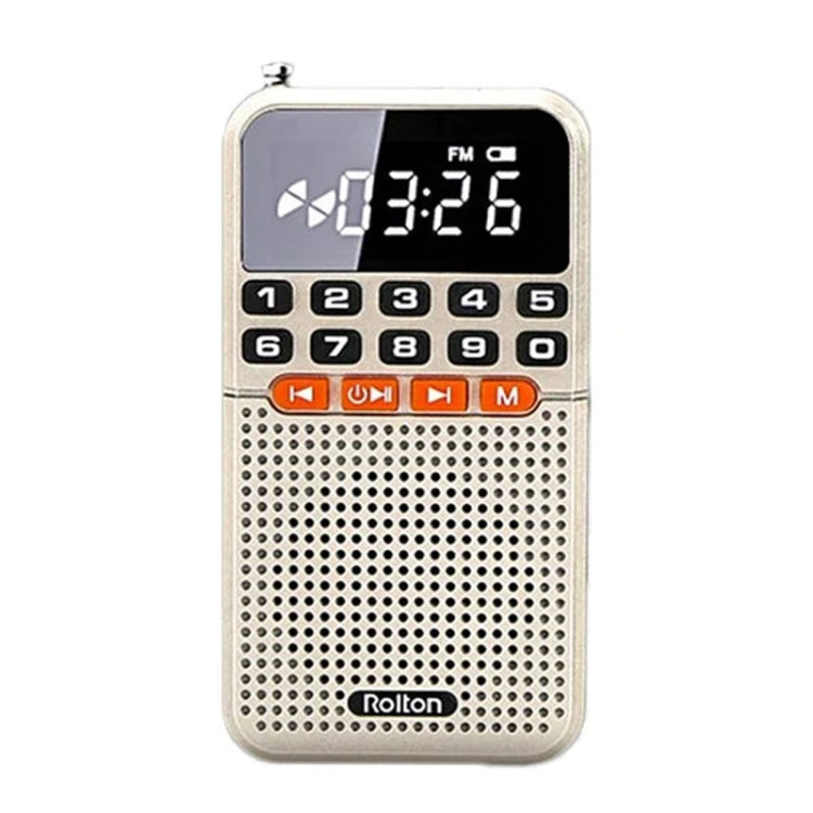 Rolton T1 Portable Radio Receiver Old People Singing Opera Player Mini Stereo Walkman(Gold) - Radio Player by Rolton | Online Shopping South Africa | PMC Jewellery | Buy Now Pay Later Mobicred