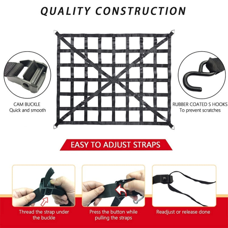 208x127cm Truck Bed Cargo Net Pickup Bed Netting Strap - Stowing Tidying by PMC TechLife | Online Shopping South Africa | PMC TechLife | Buy Now Pay Later Mobicred