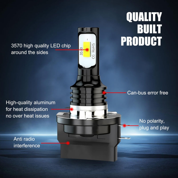 2pcs H11B 3570 2LED 80W Car Headlight Bulbs High Bright Fog Lights(Yellow) - Fog / Driving Lights by PMC Jewellery | Online Shopping South Africa | PMC Jewellery | Buy Now Pay Later Mobicred