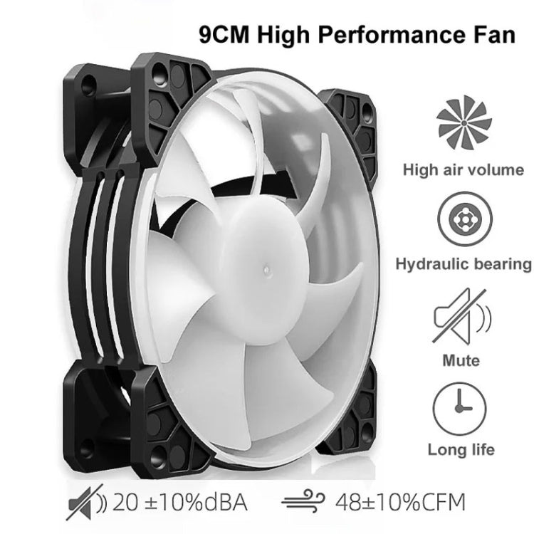 COOLMOON Frost Double Copper Tube CPU Fan Desktop PC Illuminated Silent AMD Air-Cooled Cooler, Style: P2 Magic Moon Edition Single Fan - Fan Cooling by COOLMOON | Online Shopping South Africa | PMC Jewellery | Buy Now Pay Later Mobicred