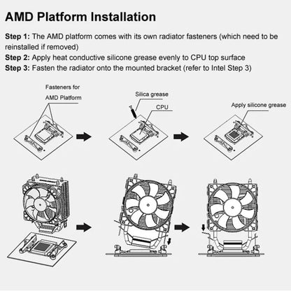 COOLMOON Frost Double Copper Tube CPU Fan Desktop PC Illuminated Silent AMD Air-Cooled Cooler, Style: P22 Magic Moon Edition Double Fan - Fan Cooling by COOLMOON | Online Shopping South Africa | PMC Jewellery | Buy Now Pay Later Mobicred