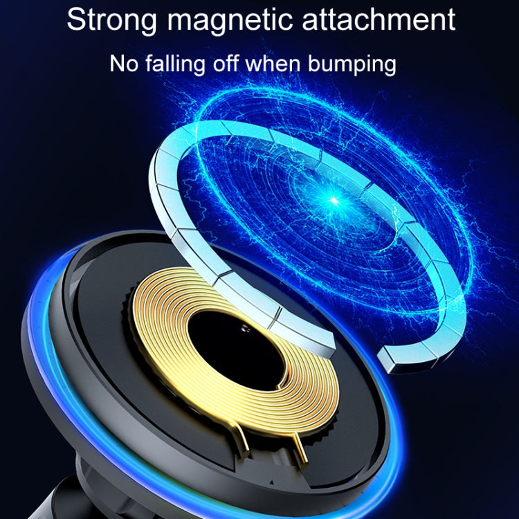 Car Magnetic Wireless Charging Cell Phone Holder With Ambient Light, Style: Blue Light - Wireless Charger Holders by PMC TechLife | Online Shopping South Africa | PMC TechLife | Buy Now Pay Later Mobicred