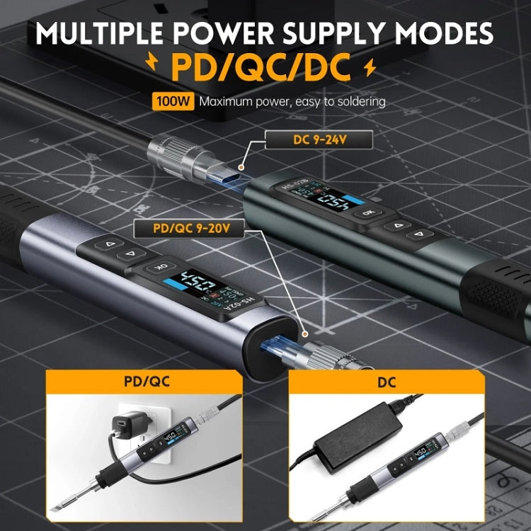 FNIRSI Portable Constant Temperature Soldering Iron Set, Model: HS-02A Standard-B Round Tip - free shipping - PMc TechLife - Order now!