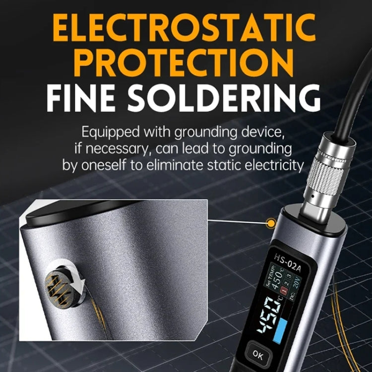 FNIRSI Portable Constant Temperature Soldering Iron Set, Model: HS-02A Standard-B Round Tip - free shipping - PMc TechLife - Order now!