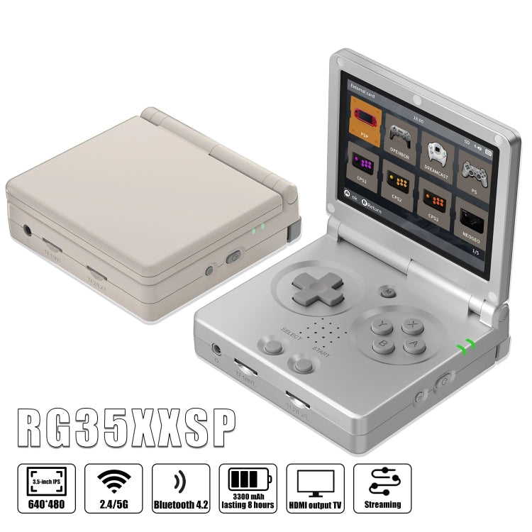 ANBERNIC RG35XXSP 3.5'' IPS Screen Flip Handheld Console Linux System WIFI Retro Video Game Player  64G+128G(Black Transparent) - Pocket Console by ANBERNIC | Online Shopping South Africa | PMC Jewellery | Buy Now Pay Later Mobicred