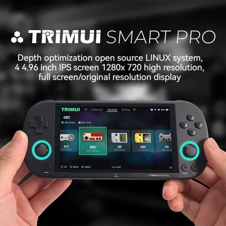 Trimui Smart Pro 4.96 Inch IPS Screen Handheld Game Console Open Source Linux System 128G(Black) - Pocket Console by Trimui | Online Shopping South Africa | PMC Jewellery | Buy Now Pay Later Mobicred