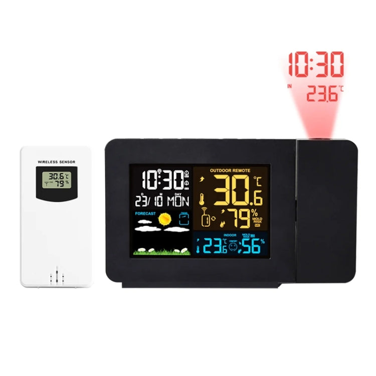 Household Color Screen Temperature And Humidity Meter Weather Forecast Projection Clock, Model: UK Plug - Novelty Clock by PMC TechLife | Online Shopping South Africa | PMC TechLife | Buy Now Pay Later Mobicred