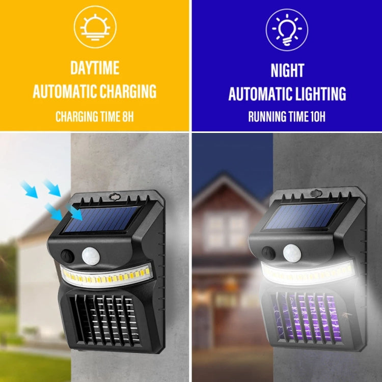 E-SMARTER W792 LED Solar Wall Light With Purple Light Mosquito Control Function Human Intelligent Sensor Outdoor Garden Lamp, Specification: White Light - Solar Lights by E-SMARTER | Online Shopping South Africa | PMC Jewellery | Buy Now Pay Later Mobicred