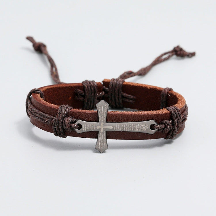 Personalized Hand-Woven Leather Bracelet Simple Pull-Out Adjustable Vintage Wristbands(Brown) - Bracelets by PMC Jewellery | Online Shopping South Africa | PMC Jewellery | Buy Now Pay Later Mobicred