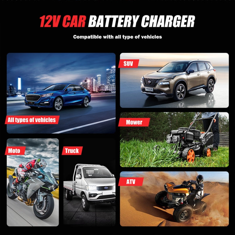 FOXSUR Cars Motorcycles 12V Lithium Cattery Charger With Battery Detection(UK Plug) - Battery Charger by FOXSUR | Online Shopping South Africa | PMC Jewellery | Buy Now Pay Later Mobicred