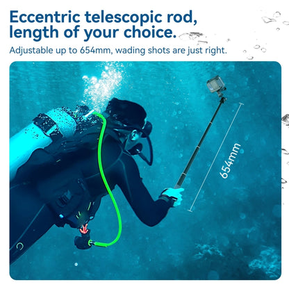 TELESIN WSS-001 65.4cm Aluminum Alloy Waterproof Ball Head Selfie Stick Diving Shooting Sports Camera Extension Stick - Extendable Pole by TELESIN | Online Shopping South Africa | PMC Jewellery | Buy Now Pay Later Mobicred