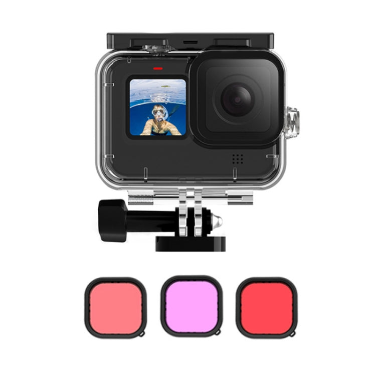 TELESIN GP-WTP-901 45m Diving Shell, For GoPro HERO12 Black / HERO11 Black / HERO10 Black / HERO9 Black Shell+Filter Set - free shipping - PMC TechLife - Order now!