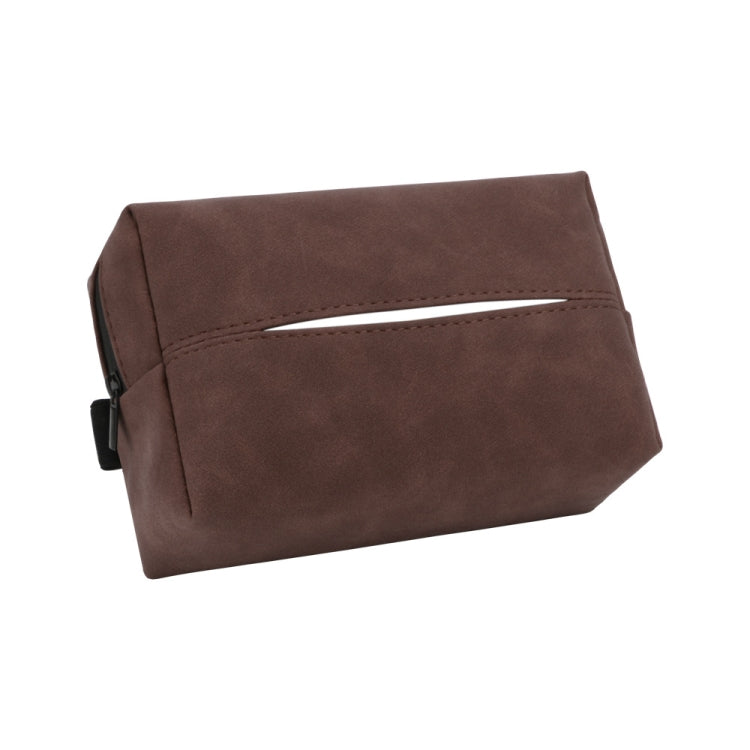 Car Armrest Box Tissue Box Car Sun Visor Seat Back Hanging Tissue Storage Bag(Brown) - Tissue Boxes by PMC Jewellery | Online Shopping South Africa | PMC Jewellery | Buy Now Pay Later Mobicred