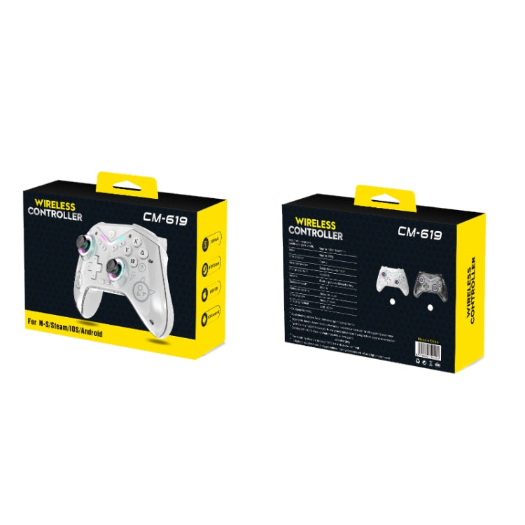 CM-619  Bluetooth Game Controller Programmable with RGB Lights for Switch / Steam Deck / PC / IOS / Android(White) - Gamepads by PMC Jewellery | Online Shopping South Africa | PMC Jewellery | Buy Now Pay Later Mobicred