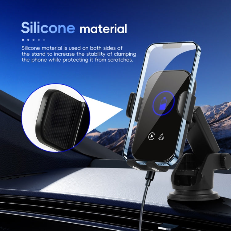 Fast Charging Retractable Recharging Cell Phone Holder With Wireless CarPlay Android Auto Function(Standard) - Wireless Charger Holders by PMC TechLife | Online Shopping South Africa | PMC TechLife | Buy Now Pay Later Mobicred