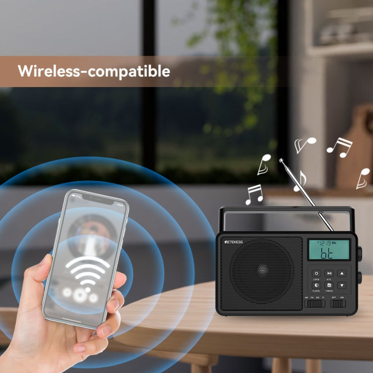 Retekess TR638 LCD Digital Display Full-Band Bluetooth FM Radio Support External Antenna(EU Plug) - Radio Player by Retekess | Online Shopping South Africa | PMC Jewellery | Buy Now Pay Later Mobicred