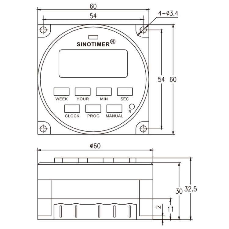 SINOTIMER TM618SH  1 Second Interval Digital LCD Timer Switch Programmable Time Relay 110V - Switch by SINOTIMER | Online Shopping South Africa | PMC Jewellery | Buy Now Pay Later Mobicred