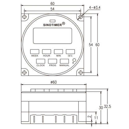 SINOTIMER TM618SH  1 Second Interval Digital LCD Timer Switch Programmable Time Relay 110V - Switch by SINOTIMER | Online Shopping South Africa | PMC Jewellery | Buy Now Pay Later Mobicred