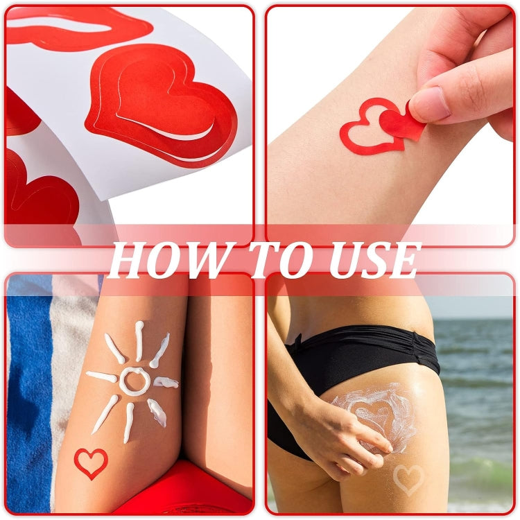 500pcs /Roll Red Heart Tanning Sunbathing Stickers Self Adhesive Body Stickers - Sticker & Tags by PMC TechLife | Online Shopping South Africa | PMC TechLife | Buy Now Pay Later Mobicred