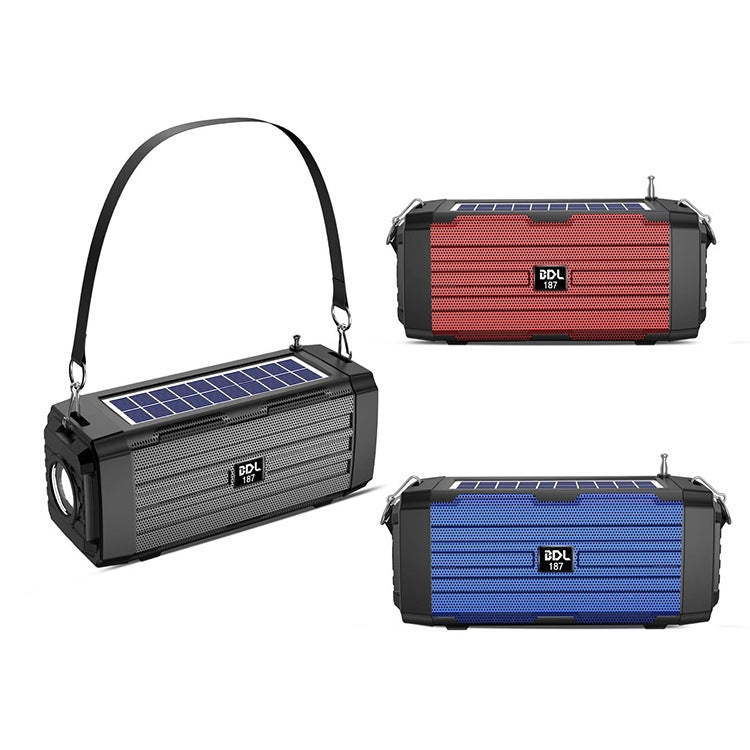 BDL-187 LED Light Solar Wireless Bluetooth Speaker Portable Outdoor Camping FM Radio(Red) - Radio Player by PMC Jewellery | Online Shopping South Africa | PMC Jewellery | Buy Now Pay Later Mobicred