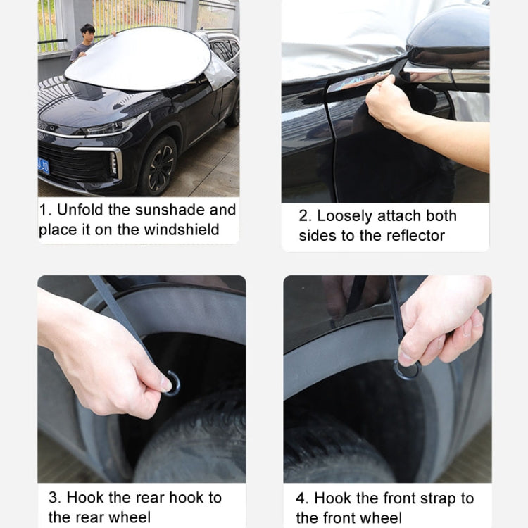 Car Sunshade Front Cover Sunscreen Heat Shield(Silver Vinyl) - Window Foils & Solar Protection by PMC TechLife | Online Shopping South Africa | PMC TechLife | Buy Now Pay Later Mobicred
