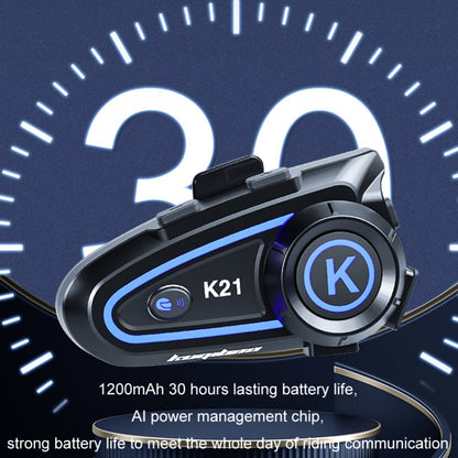 KUQIBAO Motorcycle Helmet Long-lasting Waterproof Bluetooth Headset with Light(Soft Microphone) - Motorcycle Walkie Talkie by KUQIBAO | Online Shopping South Africa | PMC Jewellery | Buy Now Pay Later Mobicred