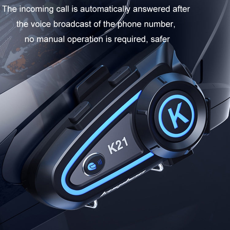 KUQIBAO Motorcycle Helmet Long-lasting Waterproof Bluetooth Headset with Light(Hard Microphone) - Motorcycle Walkie Talkie by KUQIBAO | Online Shopping South Africa | PMC Jewellery | Buy Now Pay Later Mobicred