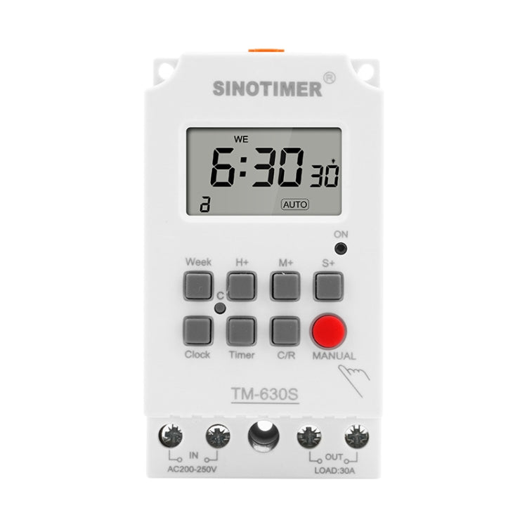 SINOTIMER TM630S-2 220V 30A Timer Switch 1 Second Interval Weekly Programmable Time Relay - Switch by SINOTIMER | Online Shopping South Africa | PMC TechLife | Buy Now Pay Later Mobicred