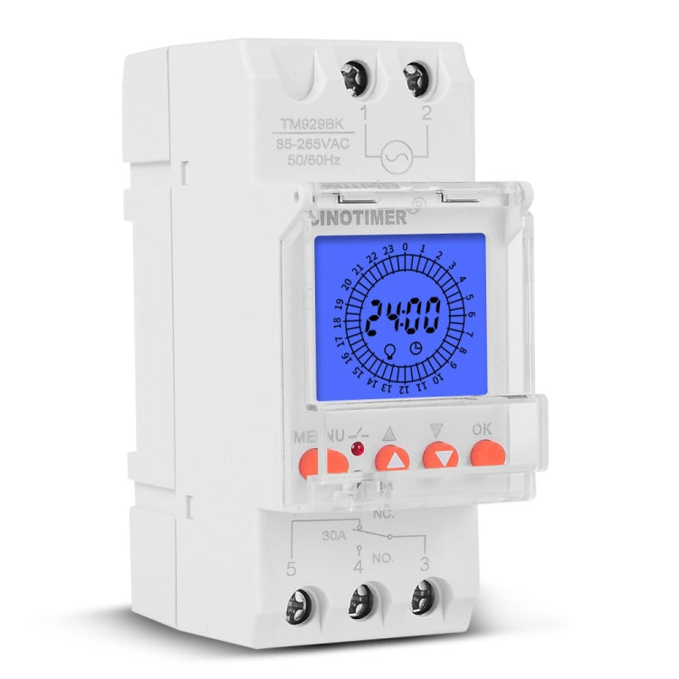SINOTIMER  TM929BKL 85-265V 30A 24hrs Digital Analogue Din Module Time Switch With Backlight - free shipping - PMC TechLife - Order now!