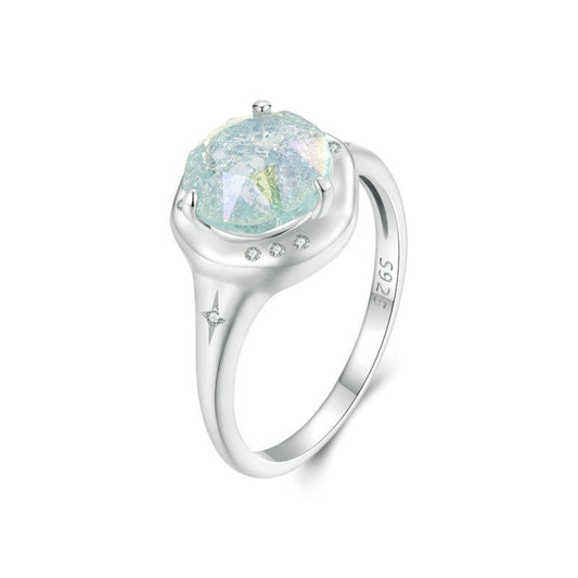 S925 Sterling Silver Platinum Plated Clear Dreamy Ice Zircon Ring(No.8) - Rings by PMC Jewellery | Online Shopping South Africa | PMC Jewellery | Buy Now Pay Later Mobicred