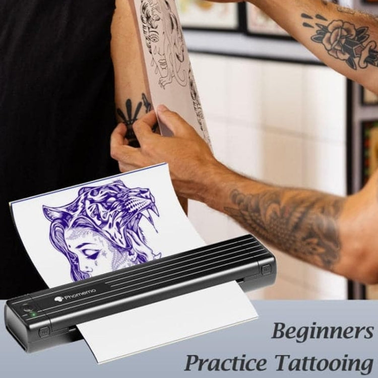 Phomemo TP83-BK Wireless Tattoo Stencil Printer With 10pcs Transfer Paper(Black) - Printer by Phomemo | Online Shopping South Africa | PMC Jewellery | Buy Now Pay Later Mobicred