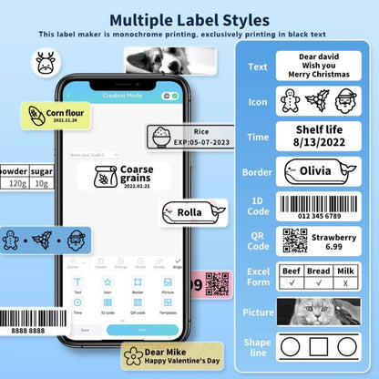 Phomemo D30 Thermal Label Printer Portable Bluetooth Mini Label Maker Machine With 1 Roll Paper White - Printer by Phomemo | Online Shopping South Africa | PMC Jewellery | Buy Now Pay Later Mobicred