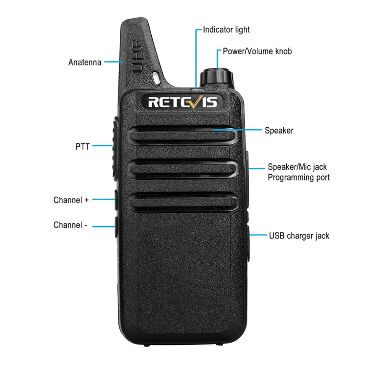 RETEVIS RT22 Hotel Mini Charging Two-Way Wireless Intercom Walkie Talkie(EU Frequency no Plug) - Handheld Walkie Talkie by RETEVIS | Online Shopping South Africa | PMC Jewellery | Buy Now Pay Later Mobicred