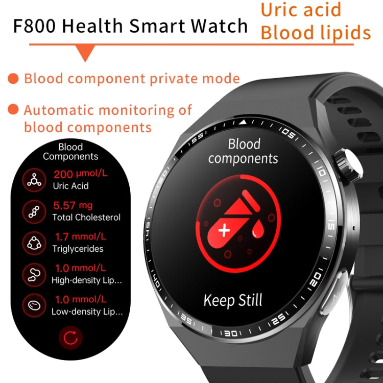 F800 Wellness Smart Watch Blood Pressure ECG Electrocardiogram SOS Alarm Pedometer Sports Watch, Color: Black Three Strains - Sport Watches by PMC Jewellery | Online Shopping South Africa | PMC Jewellery | Buy Now Pay Later Mobicred