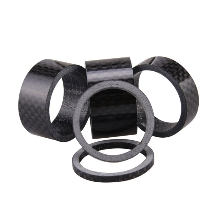 5pcs /Set Bicycle Carbon Fiber Gasket Fork Bowl Set Handlebar Pad 3/5/10/15/20mm - Cap Component by PMC TechLife | Online Shopping South Africa | PMC TechLife | Buy Now Pay Later Mobicred