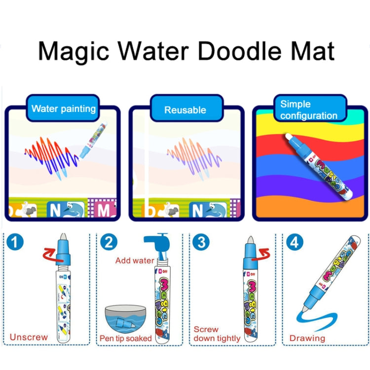 78x78cm Water Doodle Mat Writing Board Mat Magic Pen For Kids, Spec: Set 4 - Drawing Toys by PMC Jewellery | Online Shopping South Africa | PMC Jewellery | Buy Now Pay Later Mobicred