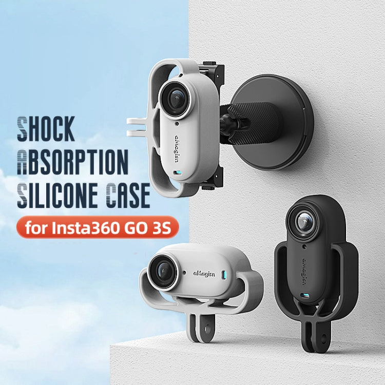 For Insta360 GO 3S Camera aMagisn Silicone Cover Shock-absorbing Protective Case(Vertical Black) - Case & Bags by aMagisn | Online Shopping South Africa | PMC Jewellery | Buy Now Pay Later Mobicred