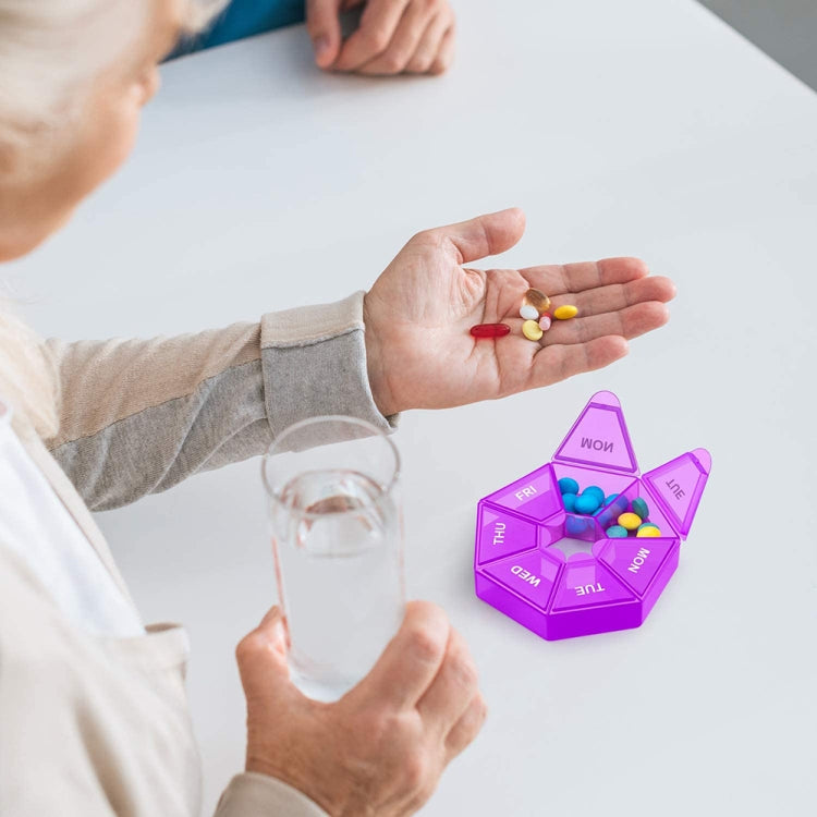 2pcs Portable Transparent Moisture-Proof Weekly 7-grids Pill Storage Box(Black) - free shipping - PMC TechLife - Order now!