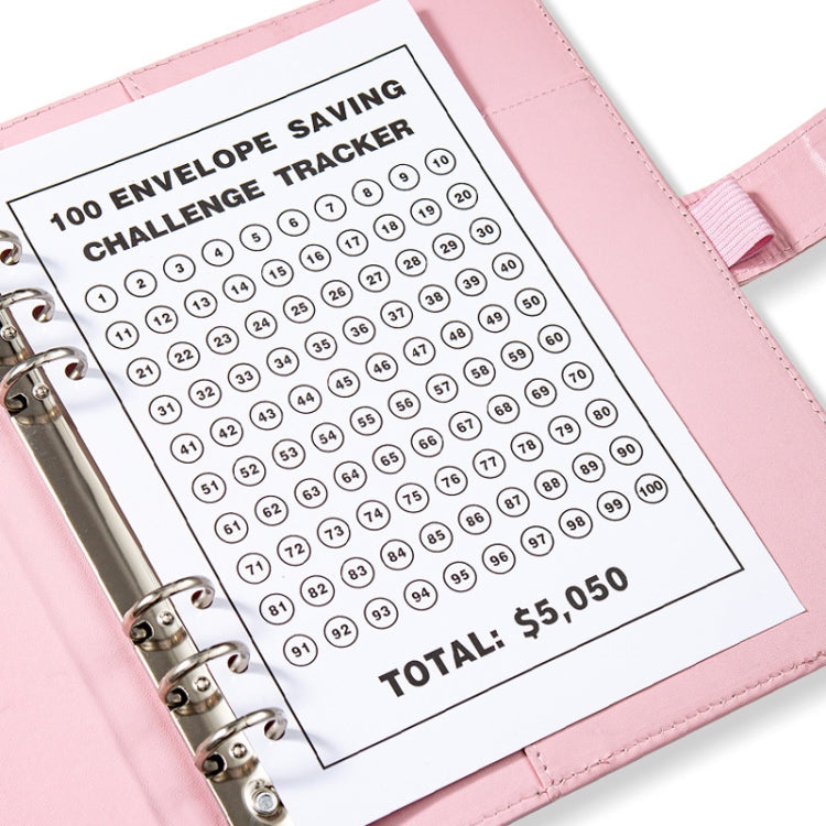 A5 100 Day Savings Challenge Envelope Budget Planner Binder Notebook Handbook, Color: Pattern Black - Notebooks by PMC TechLife | Online Shopping South Africa | PMC TechLife | Buy Now Pay Later Mobicred