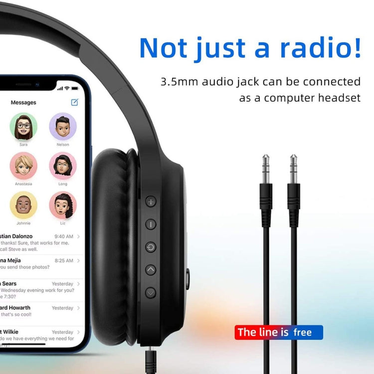 A8 Charging Version Portable Digital Display FM Headphone(Black) - Radio Player by PMC TechLife | Online Shopping South Africa | PMC TechLife | Buy Now Pay Later Mobicred