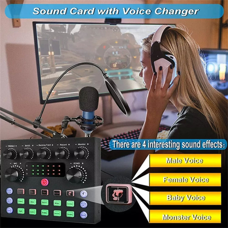 V8S Audio Mixer Live Voice Changer External Sound Card, Color: Black Cantilever Set - Live Sound Effects Processors by PMC Jewellery | Online Shopping South Africa | PMC Jewellery | Buy Now Pay Later Mobicred