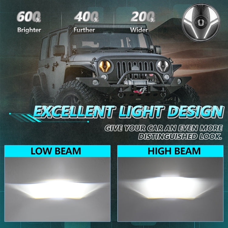 7 inch Beetle Style High-power Car Headlights For Wrangler(R14) - LED Headlamps by PMC Jewellery | Online Shopping South Africa | PMC Jewellery | Buy Now Pay Later Mobicred